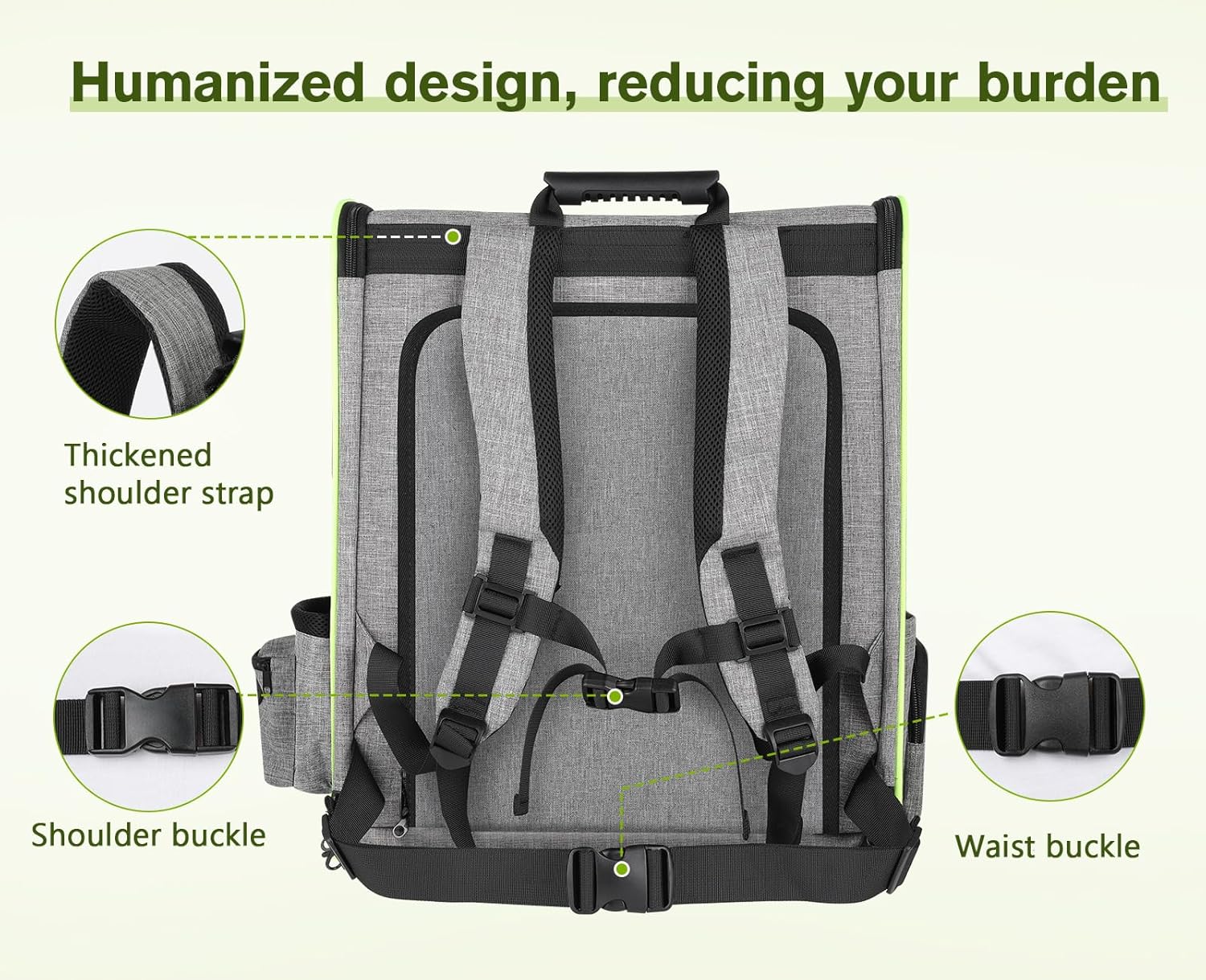 pecute Hunderucksack Erweiterbar, Faltbar Katzenrucksack Katzen mit Anti-offener Reiverschluss, Rucksack Hund mit Netz Fenster Grau XL, für Hunde Katzen Haustiere (40 * 33 * 49cm)