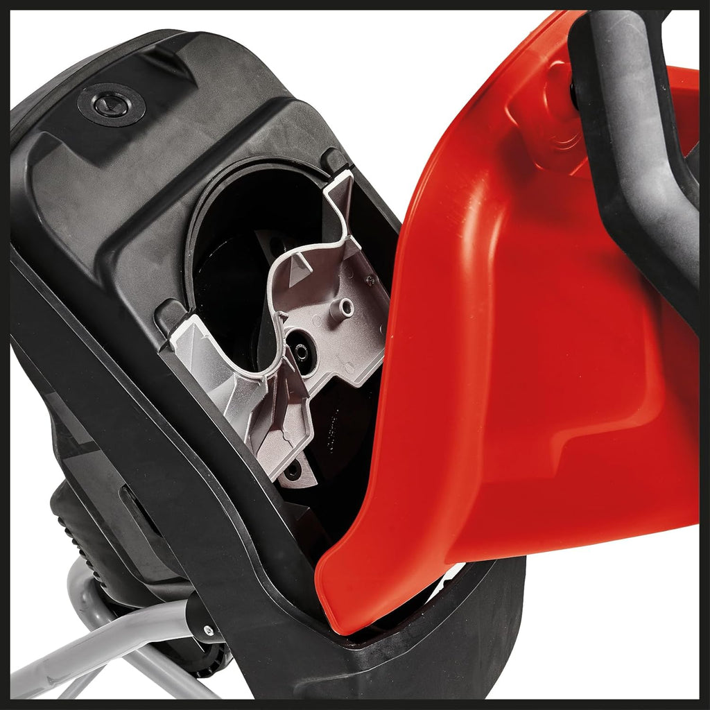 Trituratore elettrico a lama Einhell GC-KS 2540 (2 lame reversibili in acciaio speciale, ampia apertura a imbuto, interruttore di protezione motore, sacco di raccolta, maniglia di trasporto inclusa pressa), rosso
