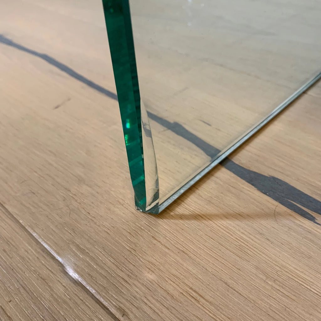 Dreieck Design Kommode Fusion Wood 4 Schübe, Glas, Fichte Vintage grau