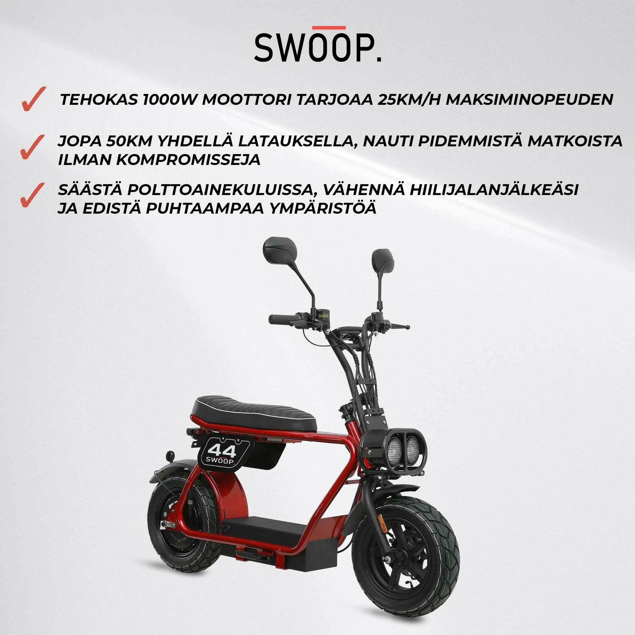 Swoop Monopattino Elettrico 1000W Rosso