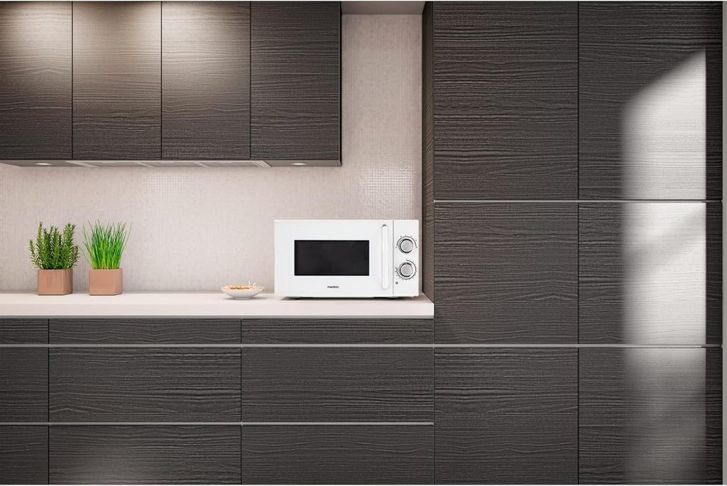 MEDION Forno a microonde (20 litri, 700 watt, compatto e salvaspazio, 5 livelli di potenza, funzione scongelamento, timer, MD11475) bianco