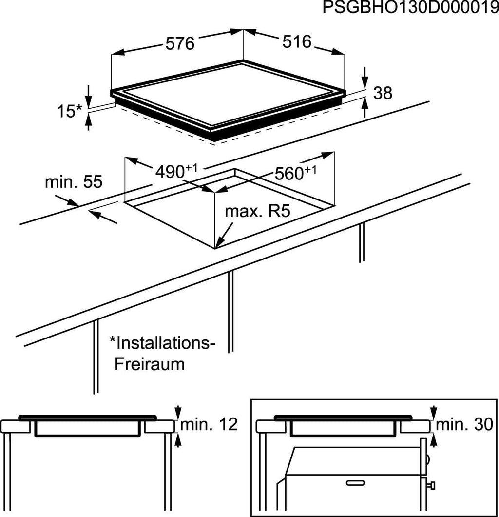 AEG Induktionskochfeld autark 60cm – 4 Flex-Kochzonen mit Powerfunktion für schnelleres Kochen – 14 Stufen – SuperFlat Rahmen – Timer – Touch-Bedienung – kompatibel mit Haubenautomatik – TO64IA0AXB