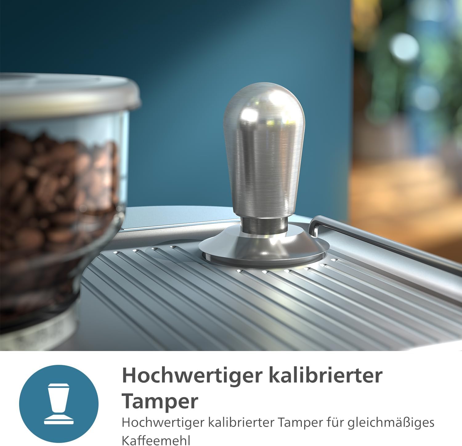 Philips Barista Brew Macchina da caffè espresso semiautomatica - Tasto Espresso singolo e doppio + Americano, Contenitore per chicchi da 250 g, Guida intuitiva, Pressatura calibrata, Argento metallizzato (PSA3218/01)
