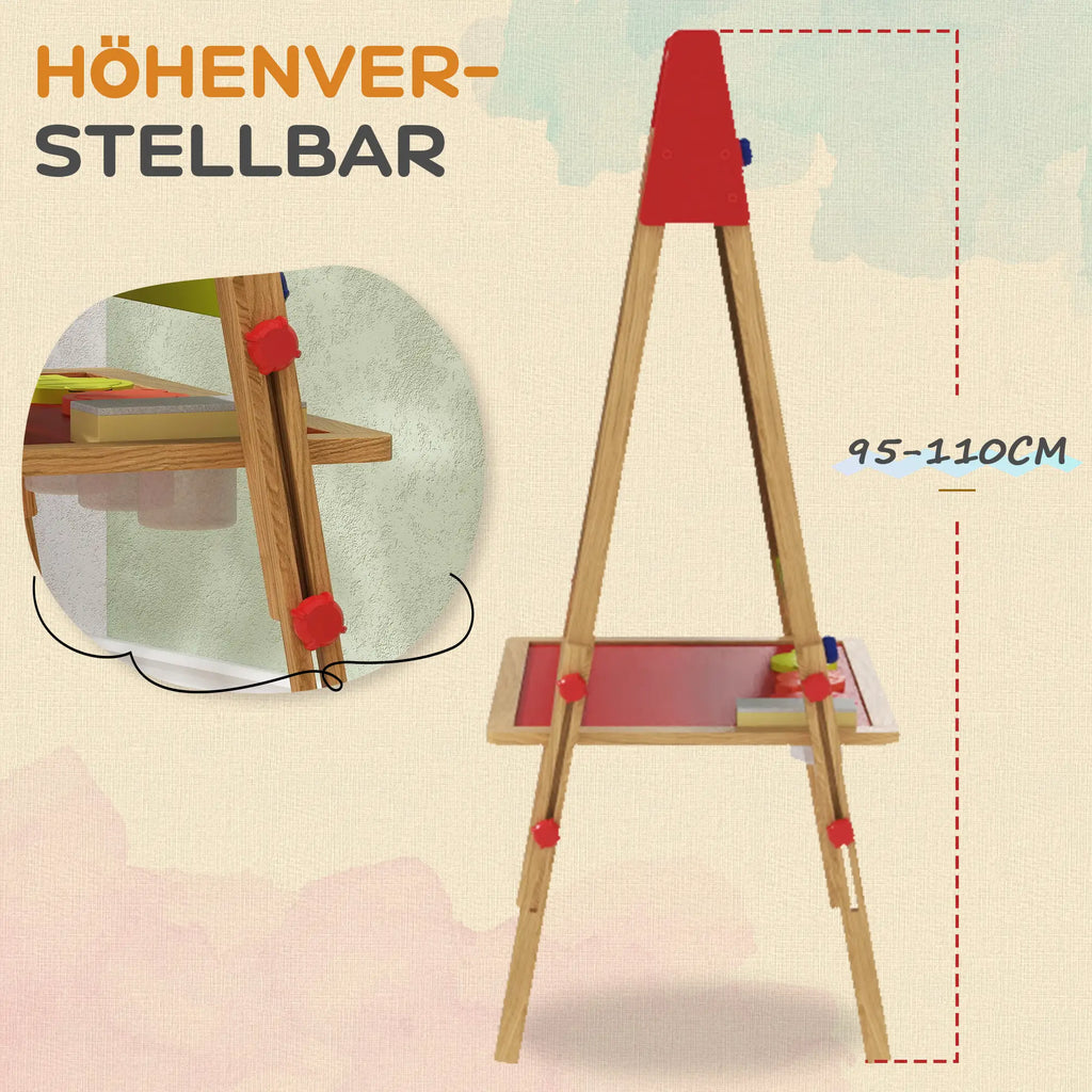 AIYAPLAY 3-in-1 Tavolo per bambini regolabile in altezza – Legno naturale