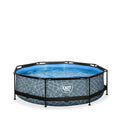 Piscina da giardino fuoriterra Frame 300 x 76 effetto pietra EXIT - B-Ware ottime condizioni