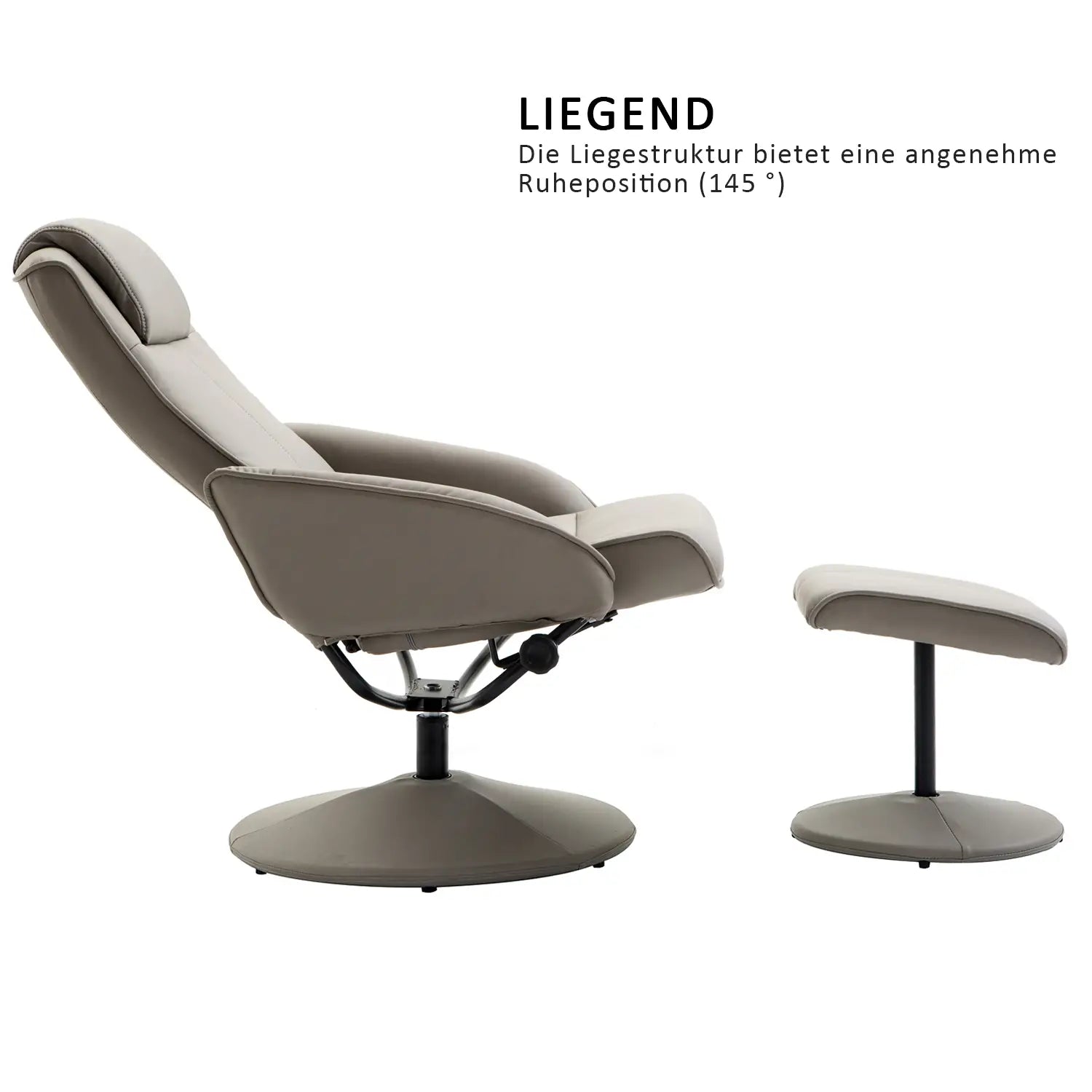 Poltrona relax HOMCOM con poggiapiedi ergonomica reclinabile in similpelle grigia