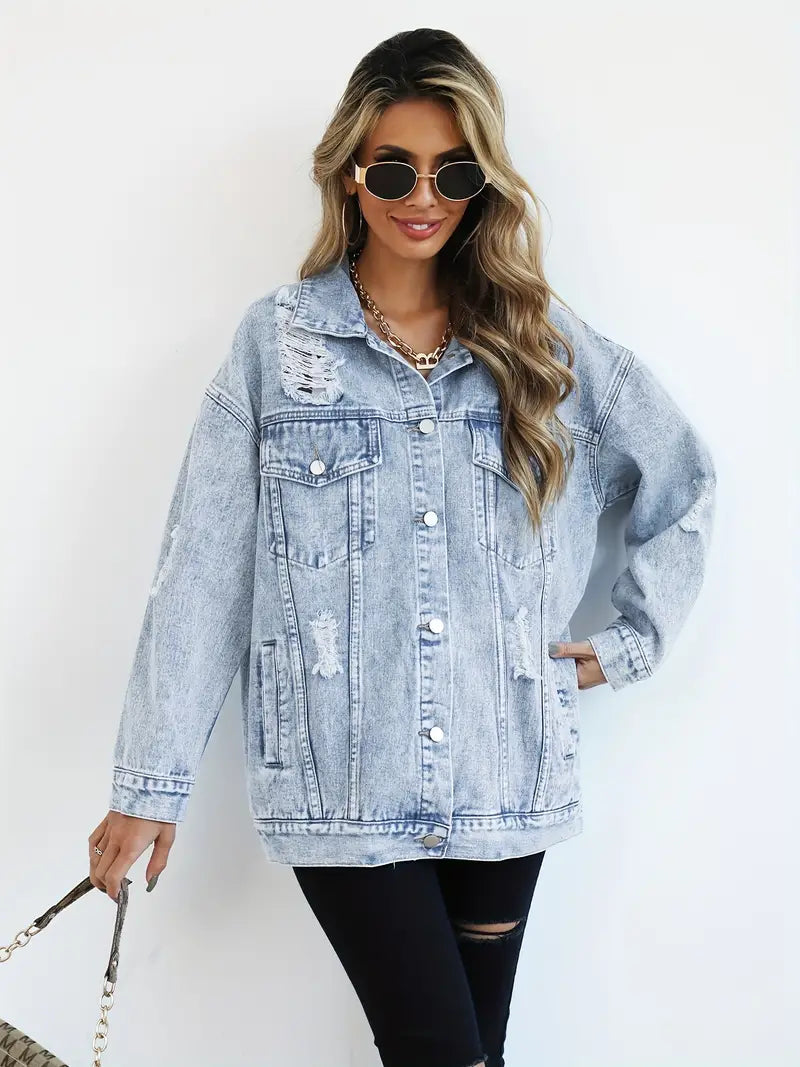 Trendige Jeansjacke in bergre für Frauen