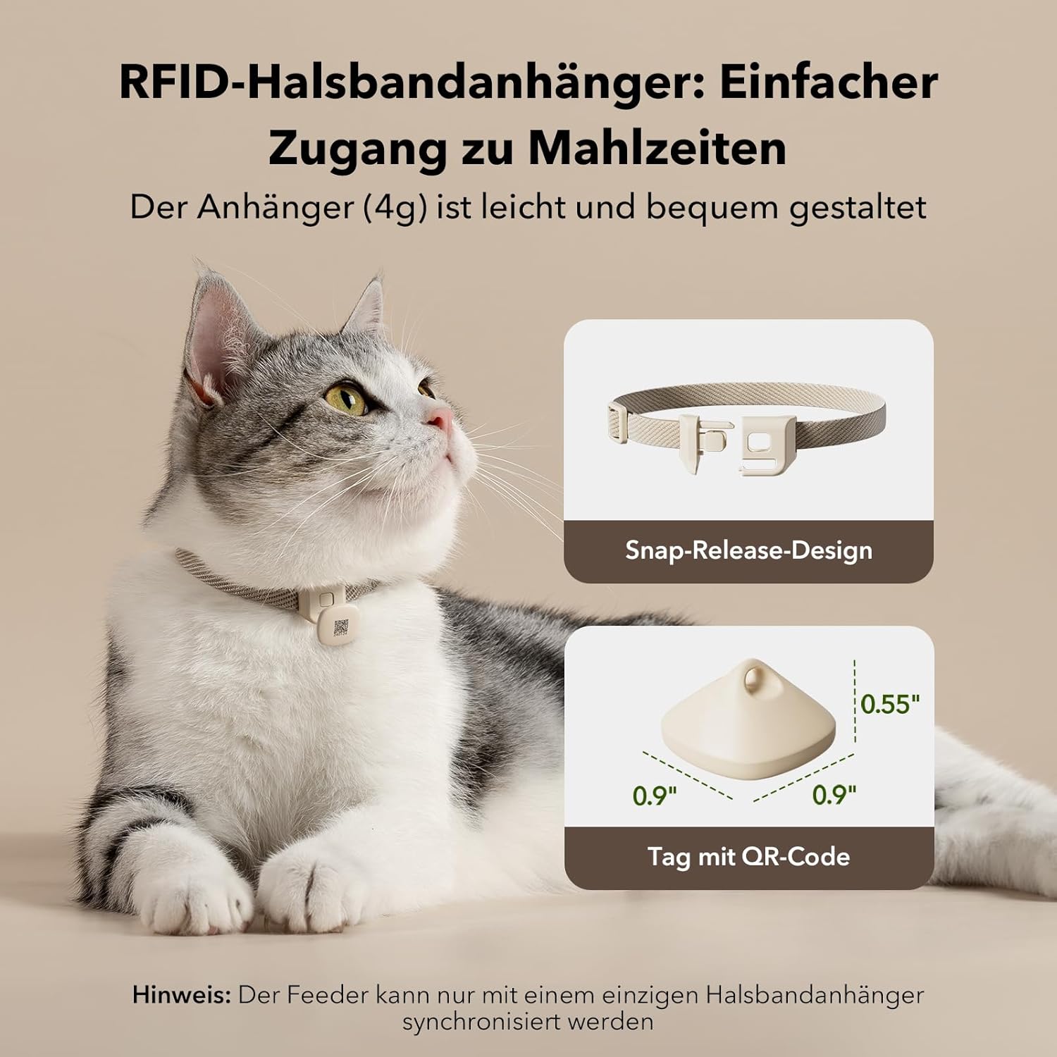 PETLIBRO Mangiatoia Automatica per Gatti RFID, Distributore Automatico di Cibo per Animali Domestici con Wi-Fi 5G, Ciotola per Gatti con Sensore di Riconoscimento del Collare, Mangiatoia Automatica per Gatti con App, 1-10 Pasti, 3L
