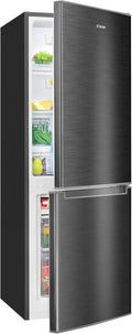 Frigorifero con congelatore Bomann | Combinazione Frigorifero Congelatore 173 L con 3 Ripiani e 3 Cassetti | Cerniera Porta Reversibile | Combinazione Frigorifero Congelatore Silenziosa 40 dB | Frigorifero KG 7359 Nero-inox