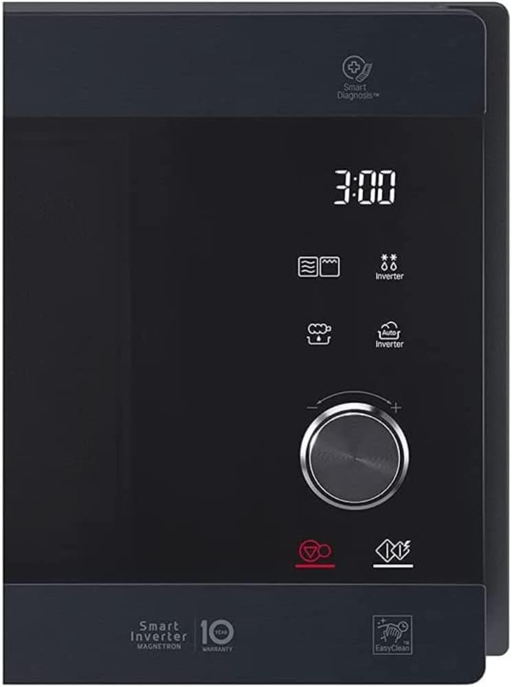 LG MS2595CIS Forno a microonde con tecnologia Smart Inverter, capacità 25 litri, 1000 W, programmi automatici, livelli di potenza regolabili e funzione EasyClean, argento