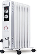 Pro Breeze Radiatore a Olio 2500W con 11 Elementi Riscaldanti, Stufetta Elettrica, Timer 24h, Termosifone Elettrico a Basso Consumo, 3 Livelli di Potenza, Termostato Regolabile e Funzione di Spegnimento di Sicurezza