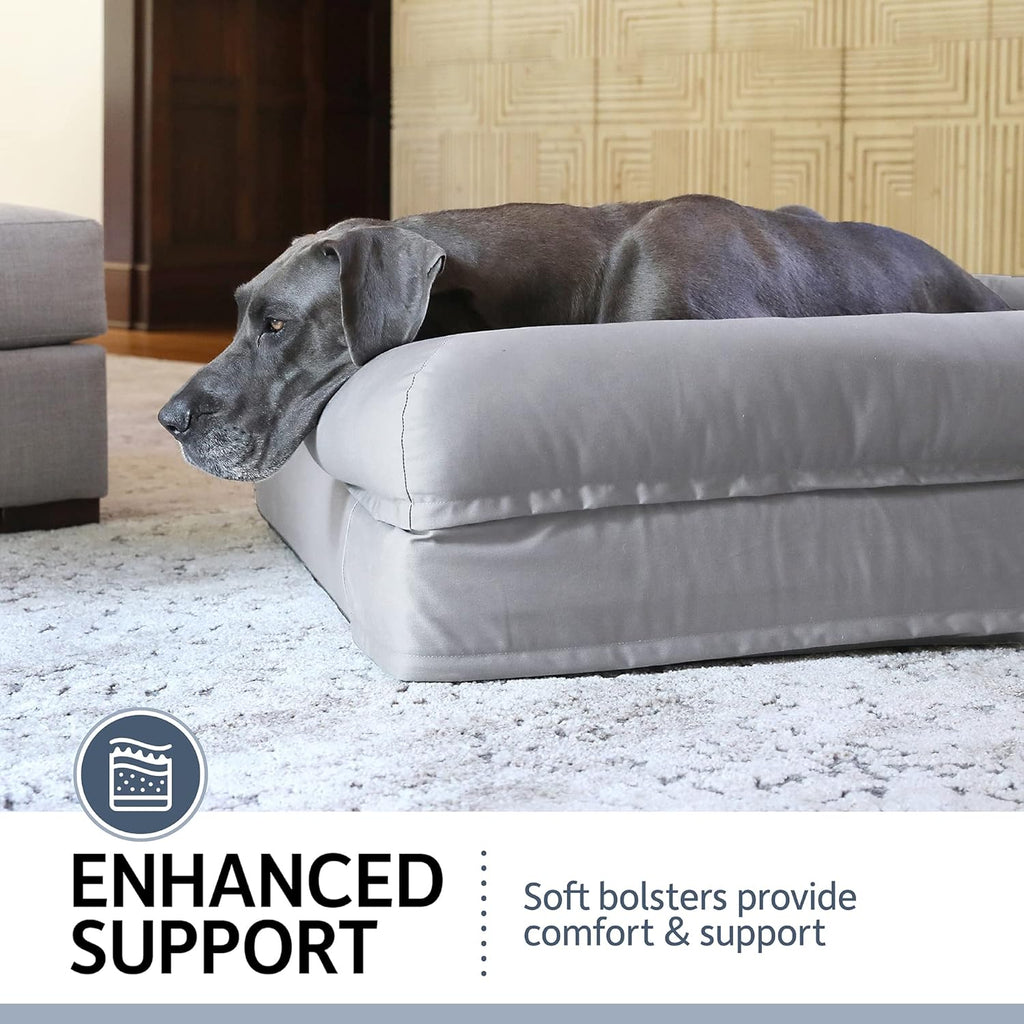 PetFusion Large per cani/gatti con memory foam solido di 10 cm, fodera impermeabile e cerniere YKK di alta qualità, miscela di cotone traspirante, rimovibile e facile da pulire, S