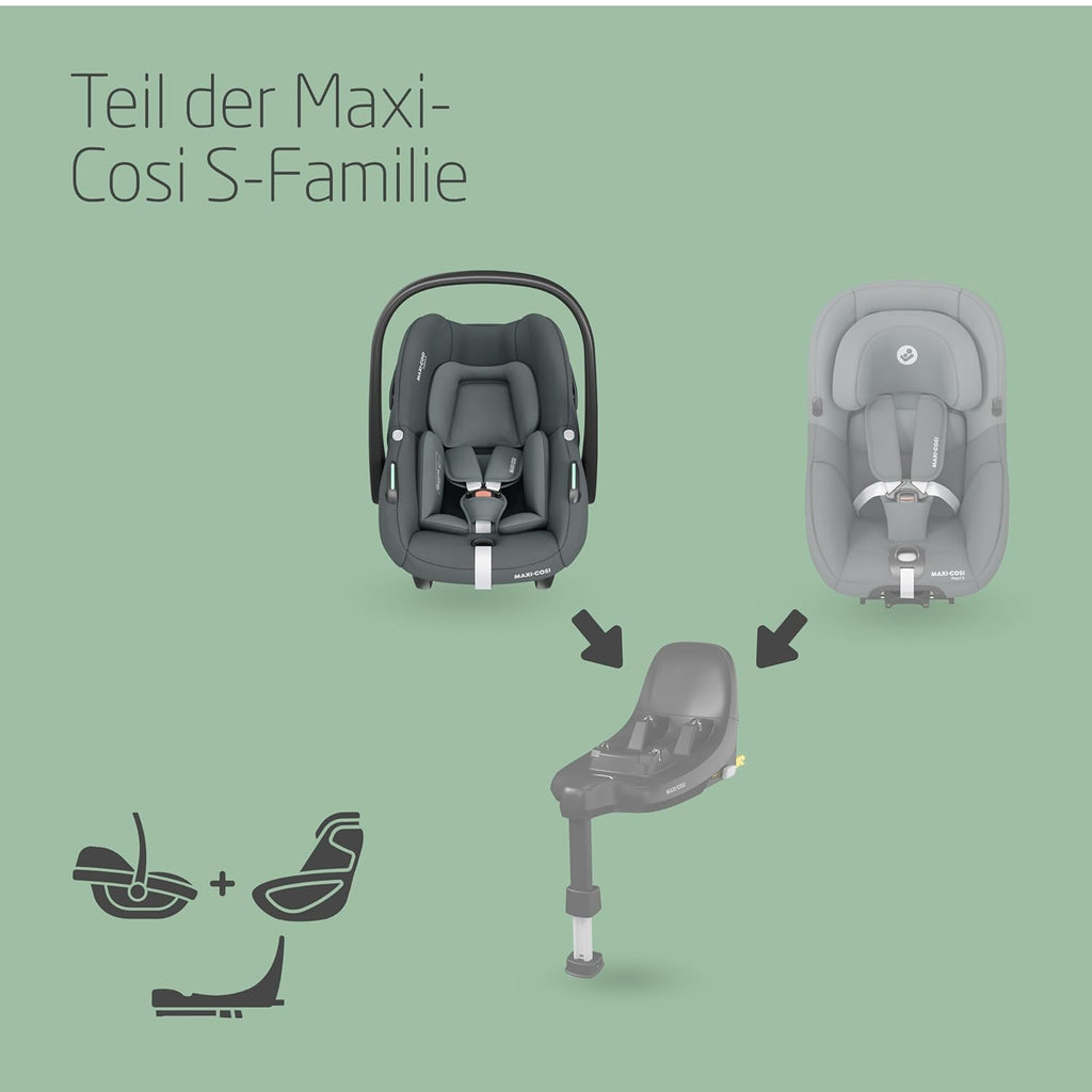 Maxi-Cosi Pebble 360 Pro, Seggiolino auto reclinabile SlideTech, da 0 a 15 mesi, da 0 a 13 kg, da 40 a 87 cm, per i seggiolini auto girevoli FamilyFix 360 Pro, G-CELL Side Impact Protection, Tonal Graphite