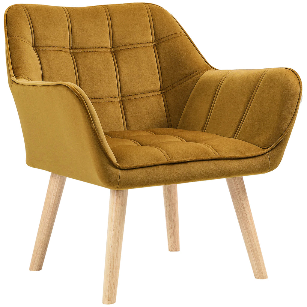 HOMCOM Polsterstuhl Skandi-Design kräftige Farben Gelb