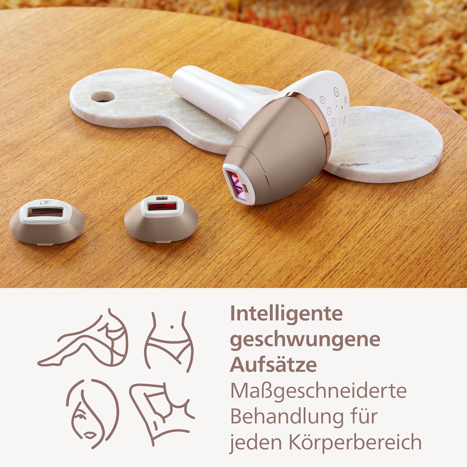 Philips Lumea IPL Serie 9000 – Epilatore a luce pulsata con tecnologia SenseIQ, 3 accessori per corpo, viso e zone di precisione, senza fili (modello BRI955/00)