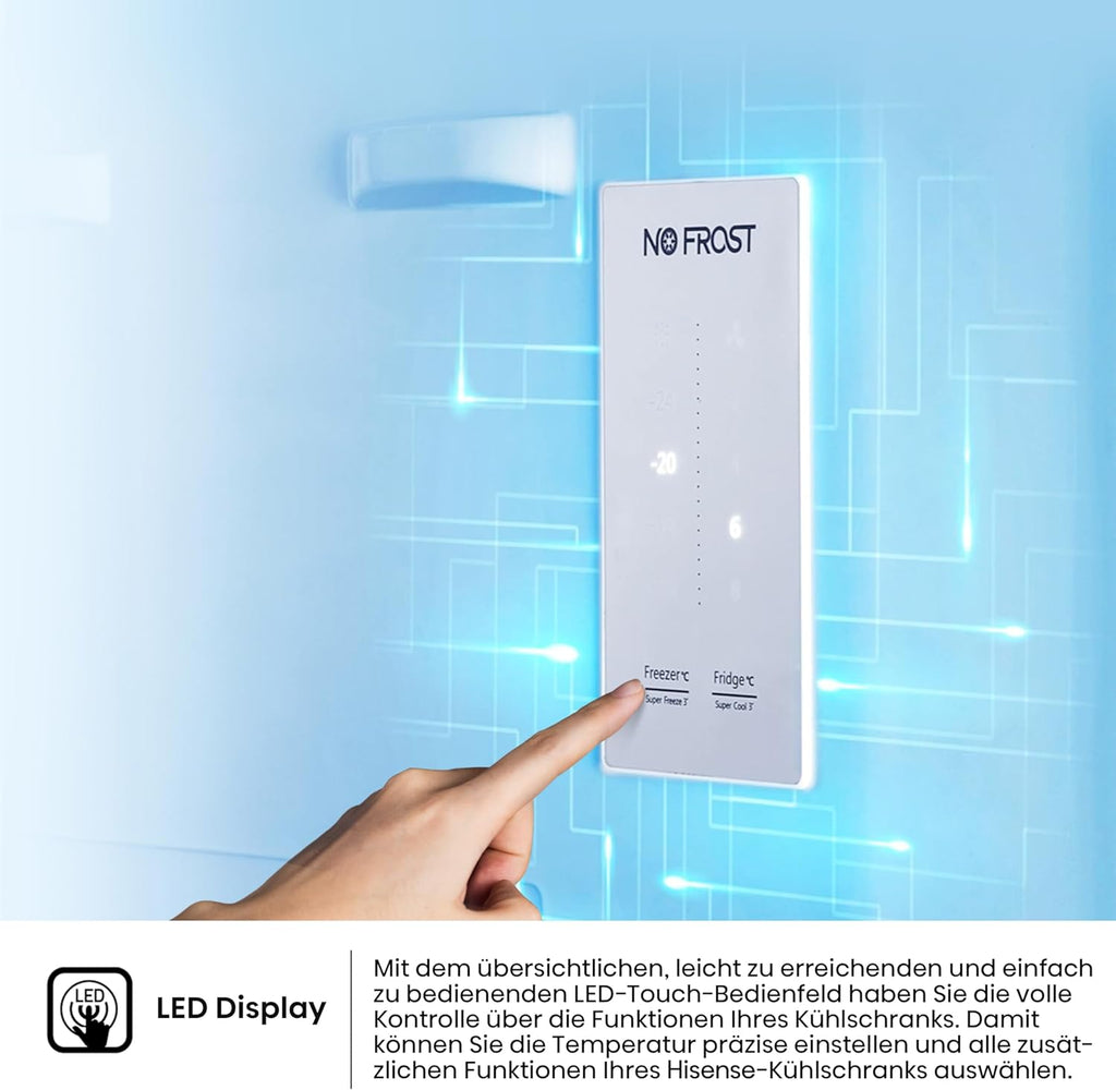 Hisense RB327N4ADD Frigorifero Combinato, Classe Energetica D, Total NoFrost, Porta Reversibile, Griglia Portabottiglie, Vano Frigo 171 Litri, Vano Congelatore 85 Litri, Look Acciaio Inox