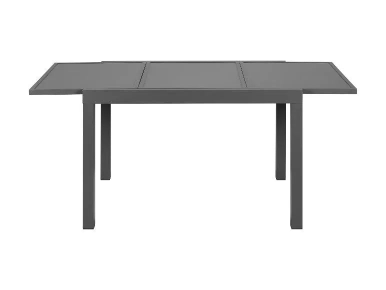 Set in alluminio »Houston«, 9 pezzi - Tavolo allungabile e 8 sedie schienale alto, grigio
