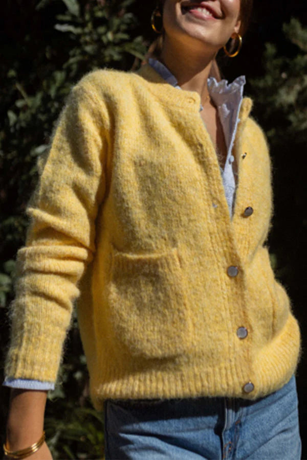 Lozenda - Cardigan Semplice con Scollo Rotondo