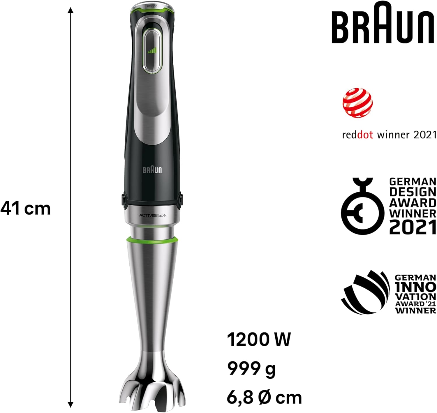 Braun MultiQuick 9 MQ 9187XLI – 5-in-1 Stabmixer mit Küchenmaschinen-Aufsatz, Zerkleinerer, Kartoffel- & Gemüsestampfer & Schneebesen, stufenlose Geschwindigkeitseinstellung, 1200 W, Schwarz/Edelstahl