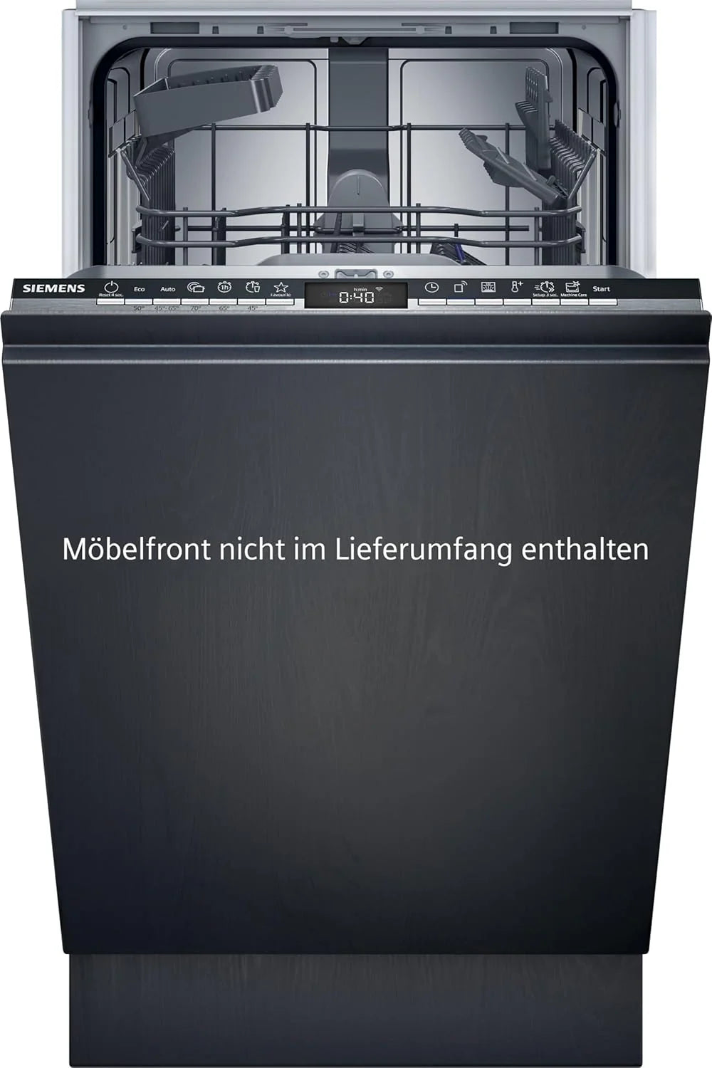 Siemens SR65YX08ME, iQ500 Lavastoviglie smart a scomparsa totale, larghezza 45 cm, cassetto portaposate, Zeolith, extra silenziosa, aquaStop, apertura automatica della porta a fine programma, varioSpeed, illuminazione interna