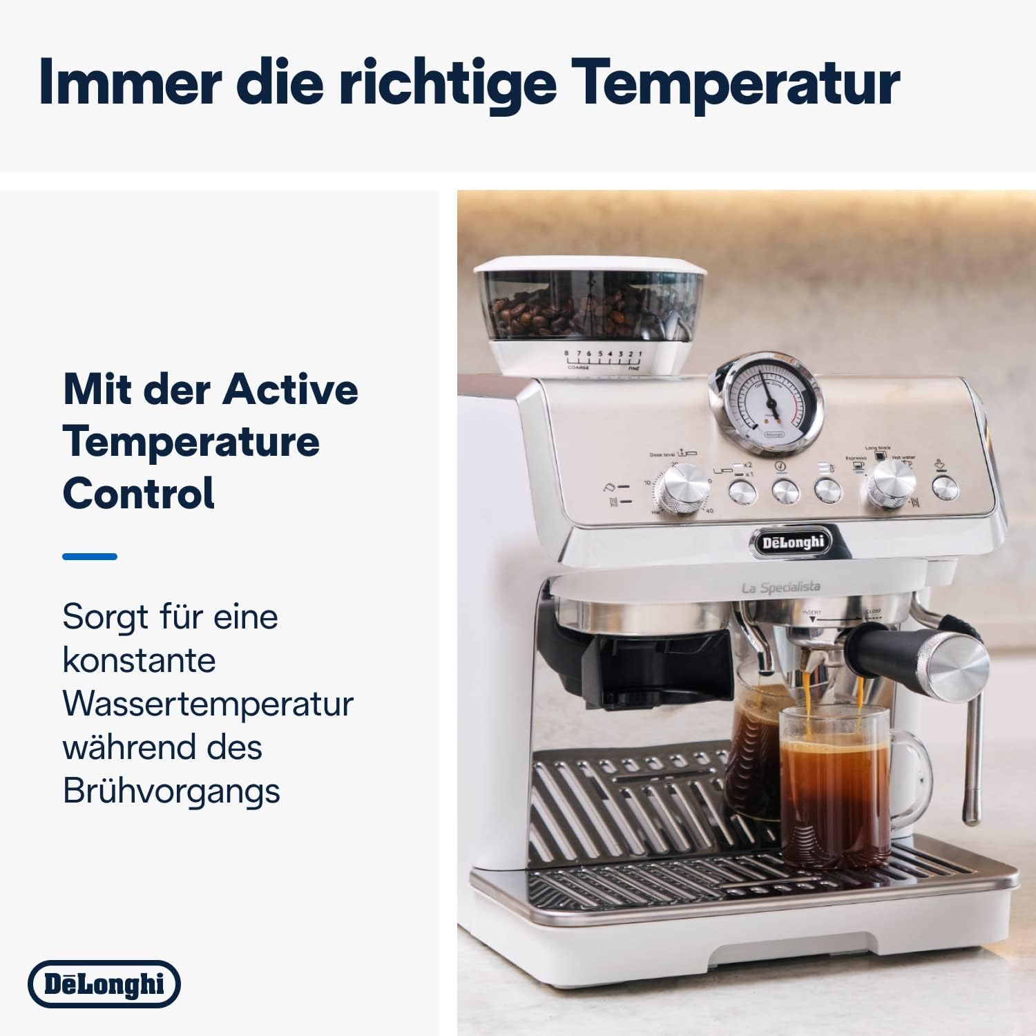 De'Longhi La Specialista Arte EC9155.MB Macchina da Caffè Espresso con Macinacaffè, 8 Livelli di Macinatura, 15 Bar, 3 Temperature, Lancia Vapore, 1300 W, Serbatoio 1.5 l, Acciaio Inox/Nero incluso Barista-Kit