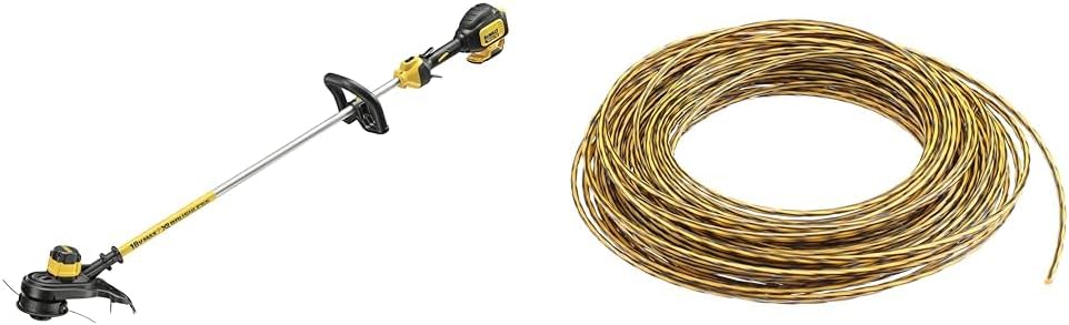 DEWALT Tagliabordi a batteria (18 Volt, senza spazzole, larghezza di taglio 30 cm, elettronica a due velocità, prolunga filo Bumb-Feed, per grandi superfici e giardini, fornito senza batteria e caricabatterie) DCM561PB