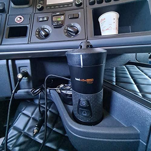 Handpresso Lkw Kaffeemaschine 24V Handcoffee Truck Set 21012 - Pack 24V Kaffeemaschine Lkv mit Tasse une Tasche | Senseo Pads-Kaffeemaschine für Lkw 24 volt | 24V Reise Kaffeemaschine pads für Lkw
