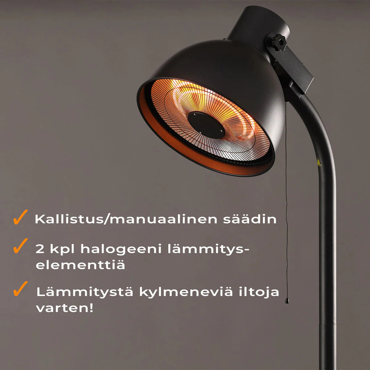 Fornorth Stufetta da Esterno a Piantana Deluxe 2000W, nero