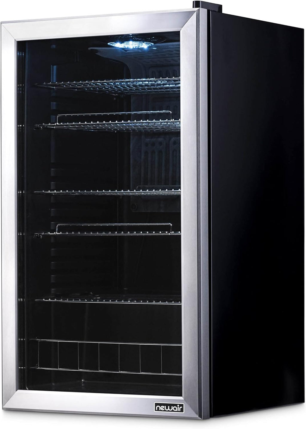 Getränkekühlschrank | Freistehender Kühlschrank für 126 Dosen mit Glastür mit Scharnier rechts | Mini-Getränkekühlschrank, perfekt für Bier, Wein, Limonade und kühlere Getränke