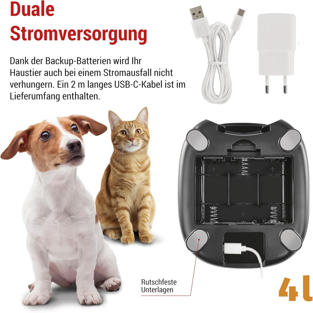 EMOS - GoSmart Futterautomat 6 l mit Kamera - WLAN Pet Care Futterspender mit App - Trockenfutter Automat für Katze & Hund mit Zeitplan, Sprachaufzeichnung, Dosierung 1–12 Mahlzeiten pro Tag - Schwarz