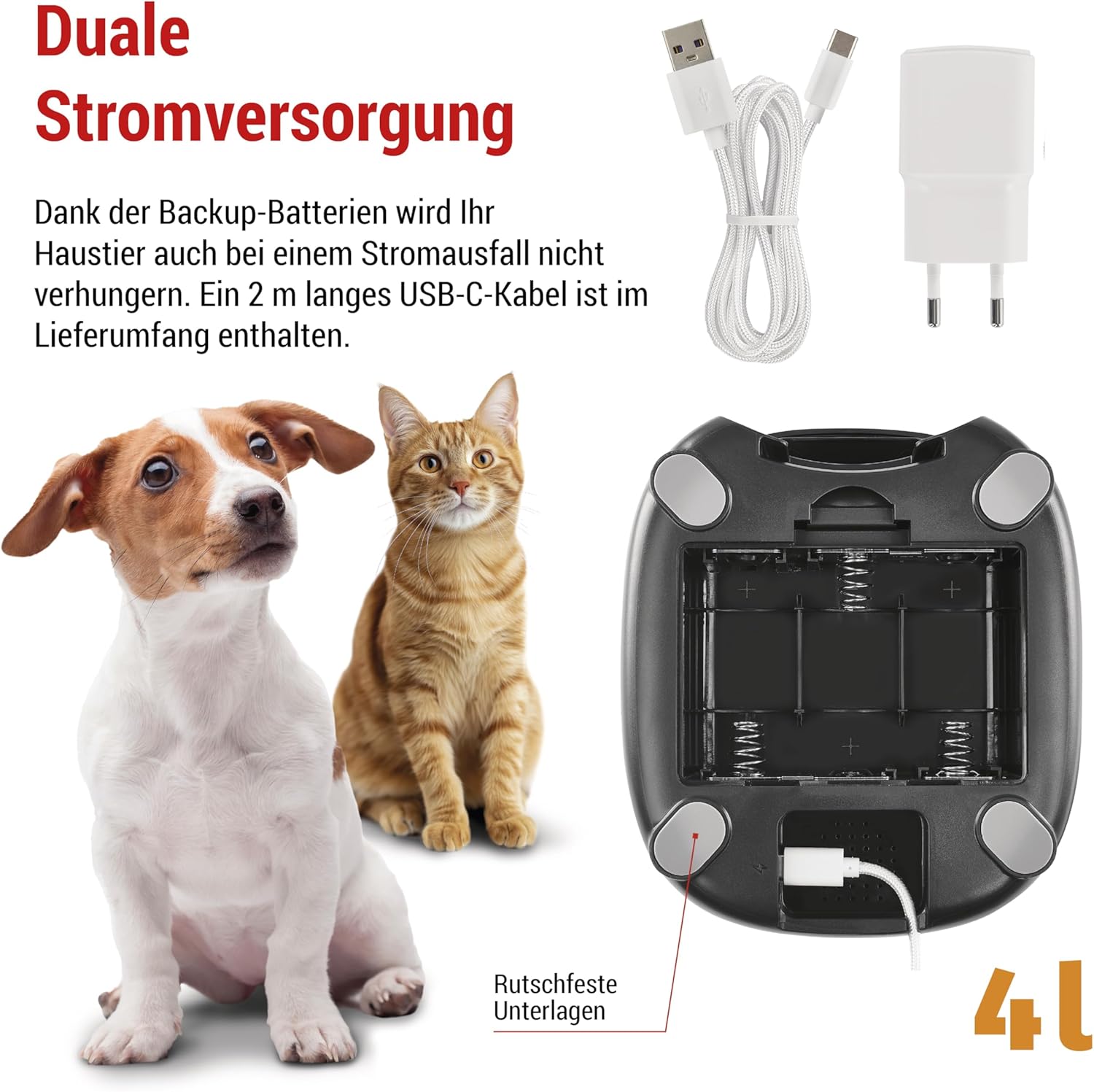 EMOS - GoSmart Futterautomat 6 l mit Kamera - WLAN Pet Care Futterspender mit App - Trockenfutter Automat für Katze & Hund mit Zeitplan, Sprachaufzeichnung, Dosierung 1–12 Mahlzeiten pro Tag - Schwarz