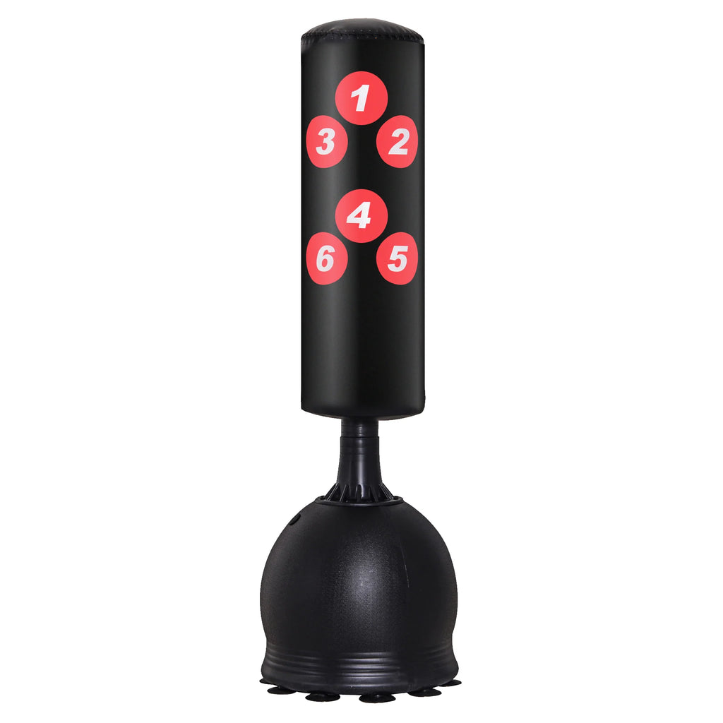 HOMCOM Sacco da Boxe Autoportante con Ventose e Sistema Reflex