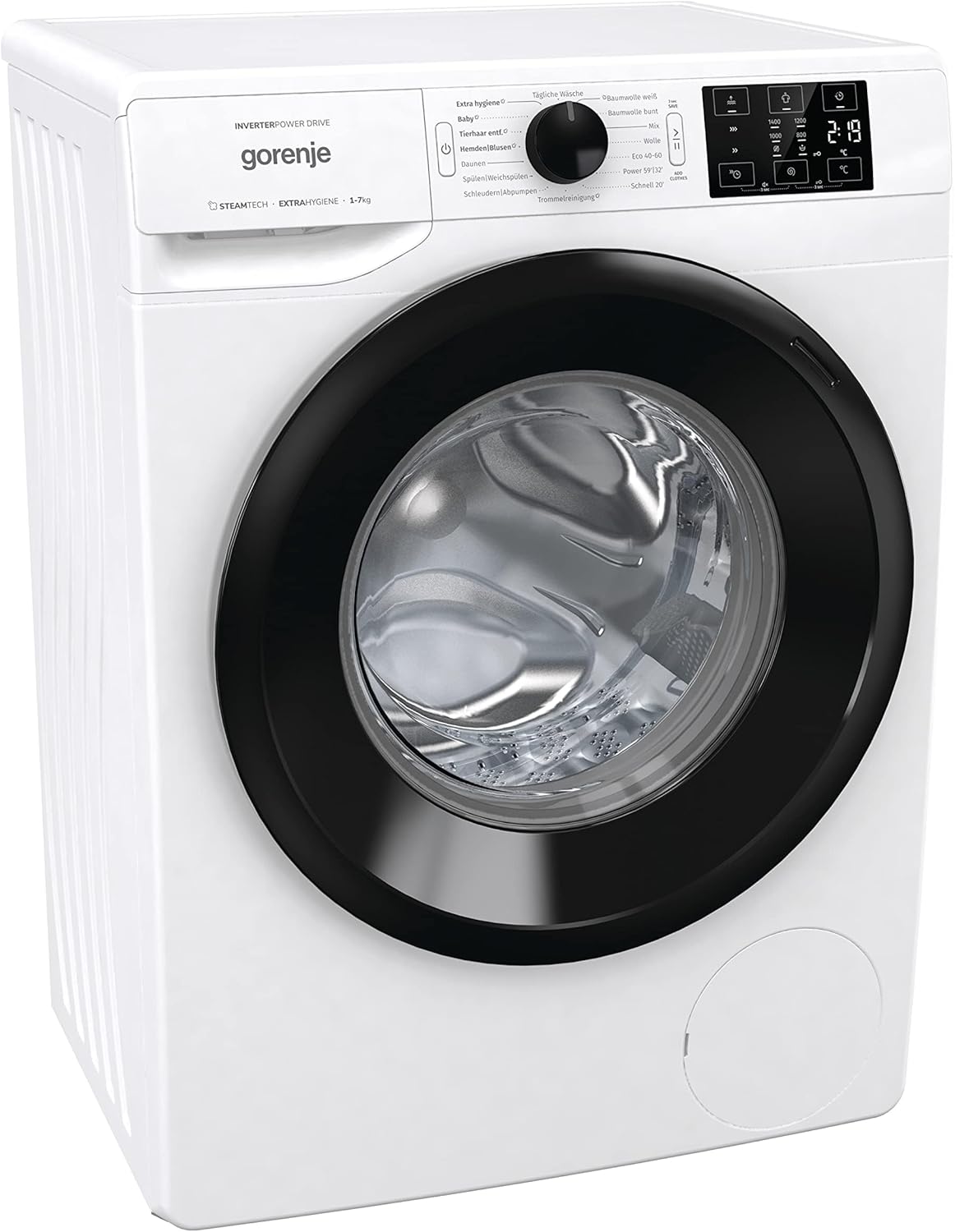 Gorenje WAM 74 SAP Lavatrice con funzione vapore / 7 kg / 1400 U / 16 programmi / AquaStop / Motore Inverter PowerDrive / Cestello in acciaio inossidabile / Sicurezza bambini / EEK A / bianco
