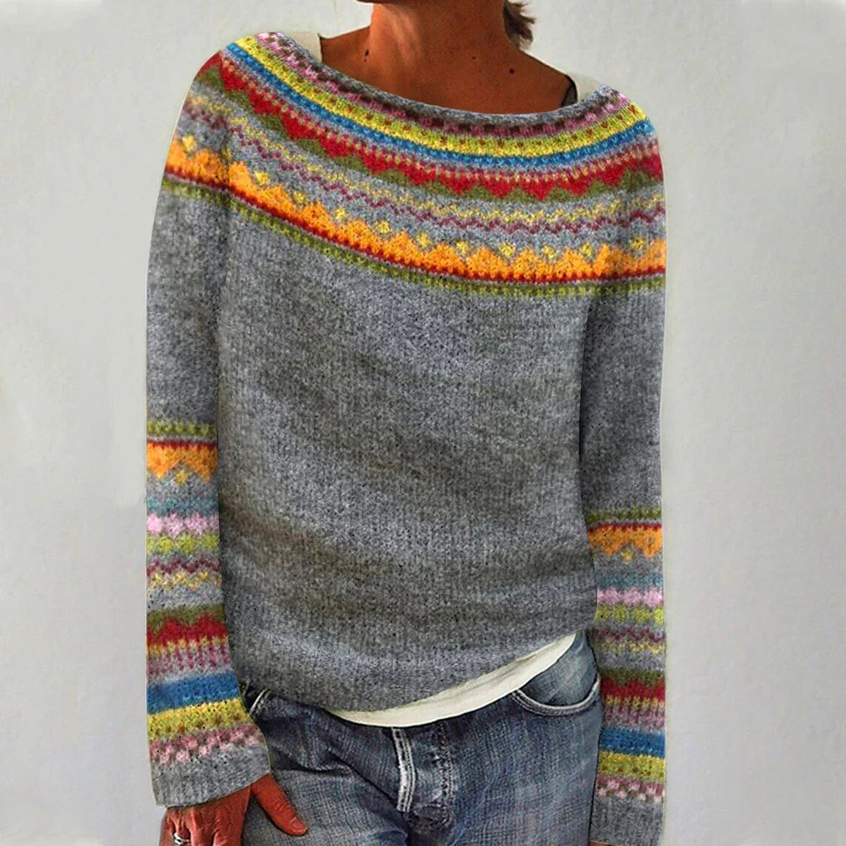 Retro-Strickpullover für Damen
