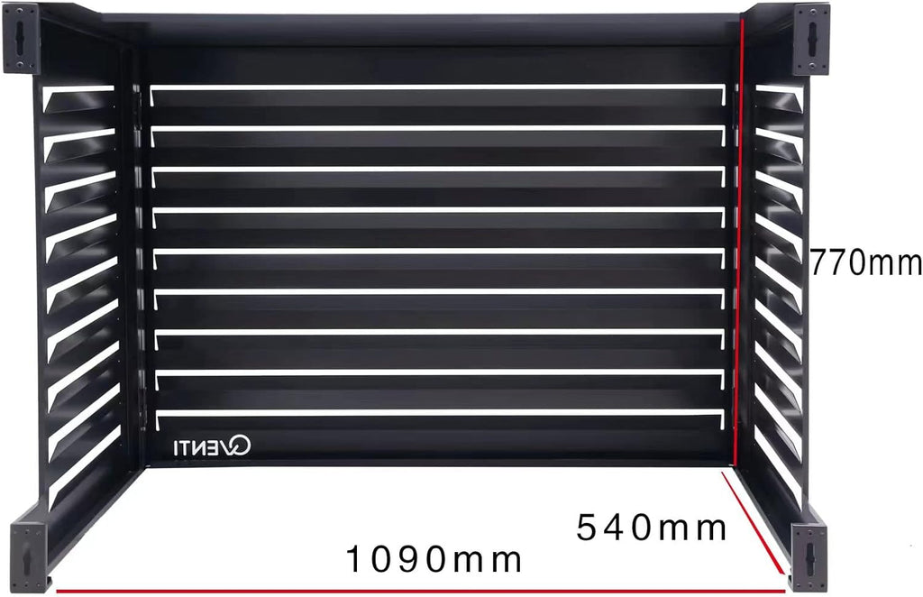 Copertura Qventi per condizionatore - Antracite/Grigio - Alluminio - Griglia di protezione - Rivestimento - Facile montaggio - Taglia S - Dimensioni esterne (LxPxH): 100 x 50 x 75 cm