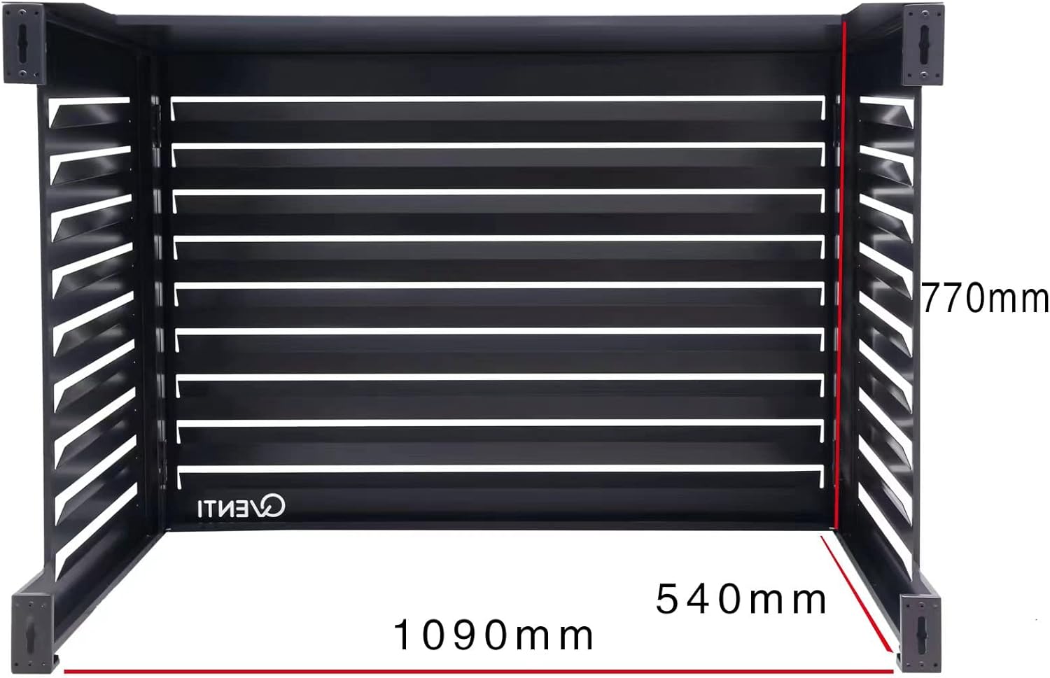 Copertura Qventi per condizionatore - Antracite/Grigio - Alluminio - Griglia di protezione - Rivestimento - Facile montaggio - Taglia S - Dimensioni esterne (LxPxH): 100 x 50 x 75 cm