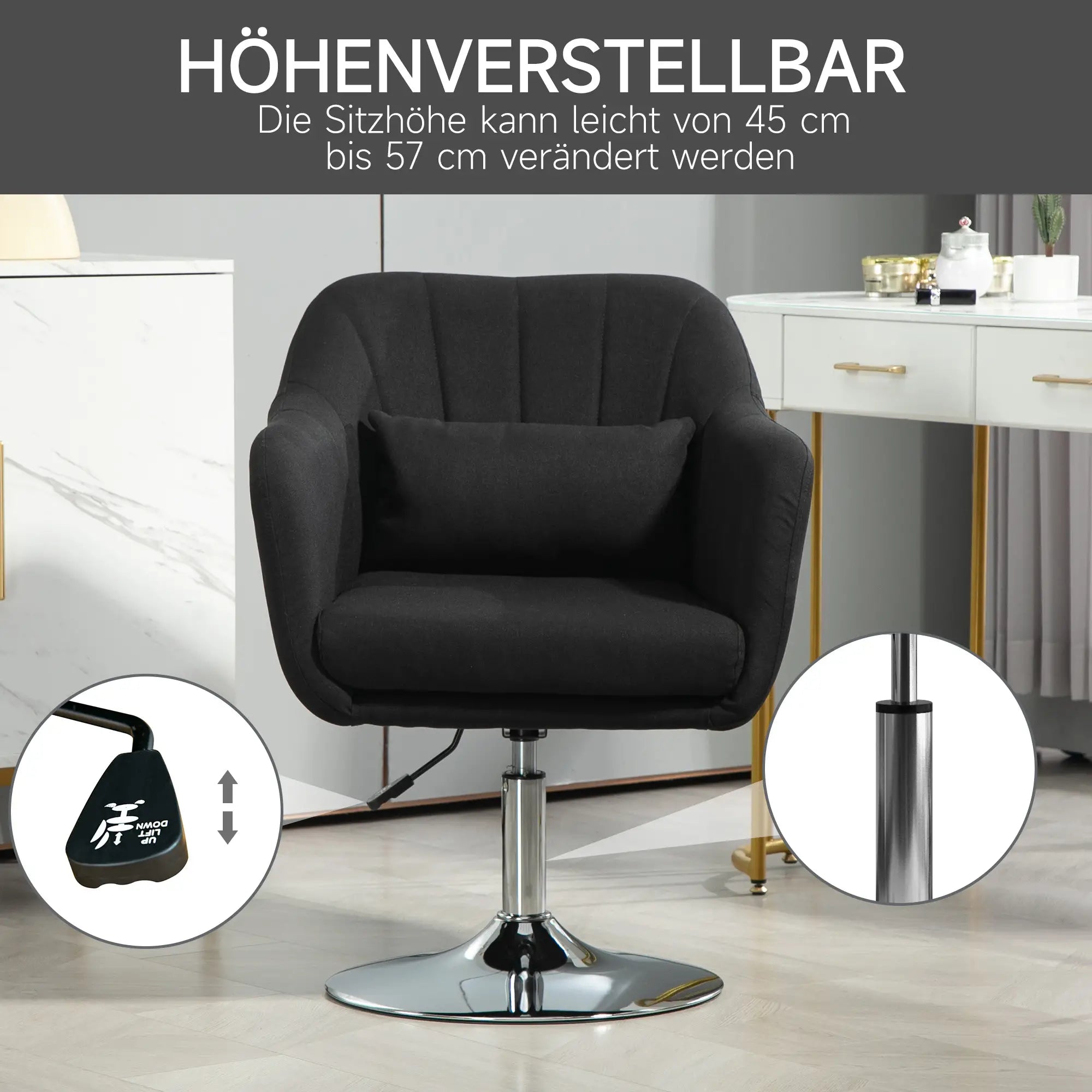 HOMCOM Polsterstuhl höhenverstellbar drehbar Loungesessel