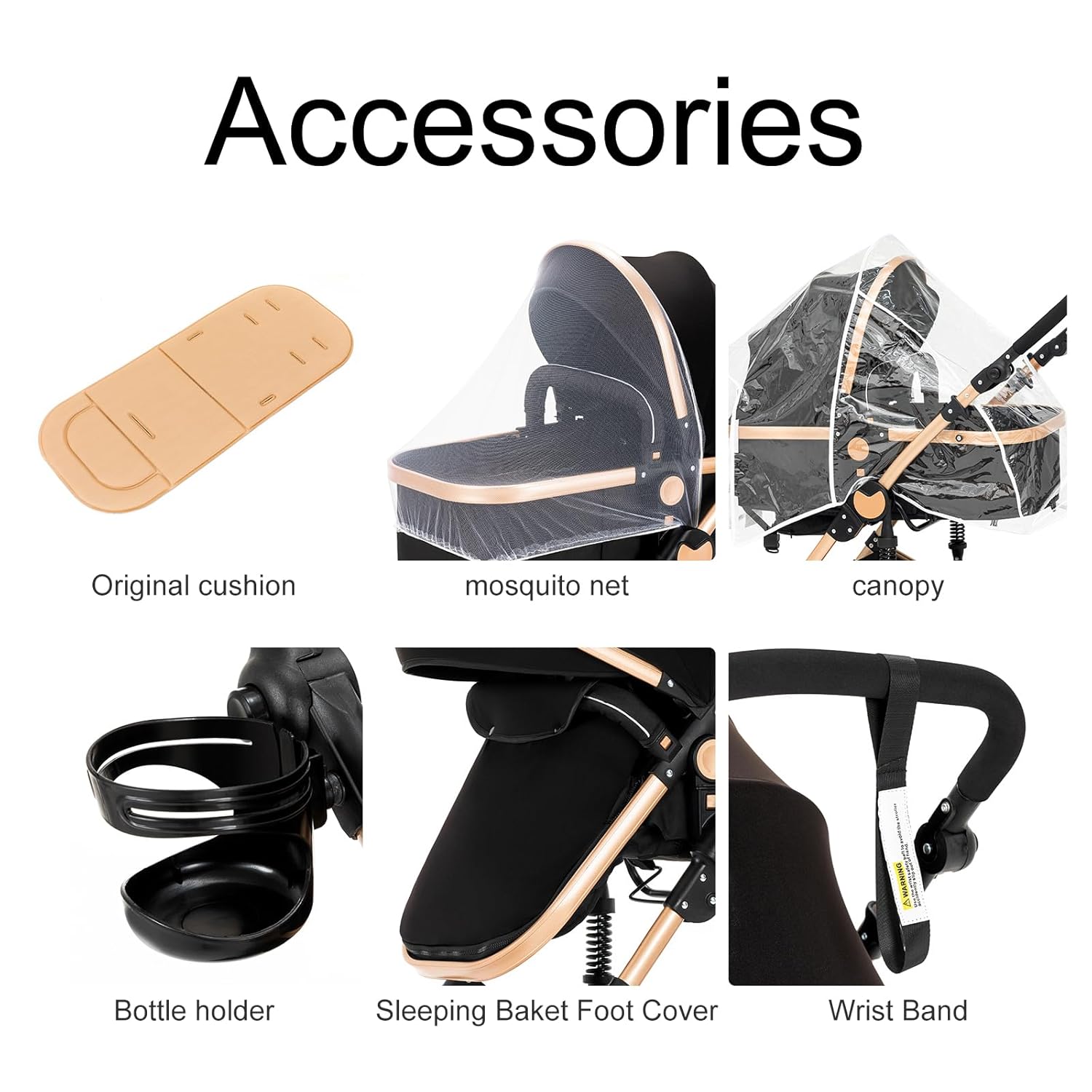 Sianldcone Passeggino 3 in 1, Set Passeggino con Tessuti di Alta Qualità, Sistemi di Viaggio con Spinta Reversibile, Passeggino Combinato a Vista Aperta Set Completo 3 in 1 (V9 Cachi)