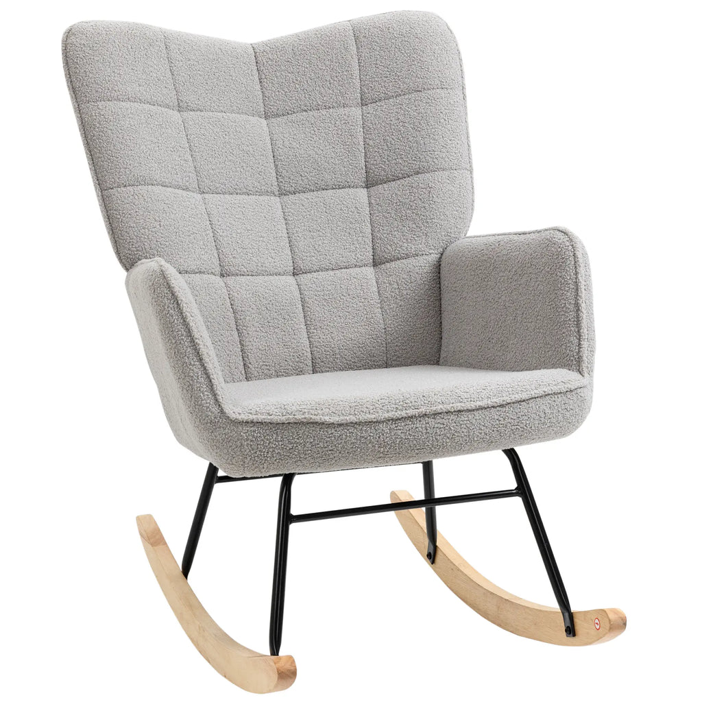 HOMCOM Schaukelstuhl Wohnzimmer Schwingsessel elegant gemütlich