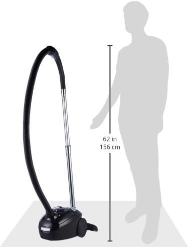 Amazon Basics - Aspirapolvere con sacchetto, potente, compatto e leggero, per pavimenti duri e tappeti, filtro HEPA, 700 W, 1,5 l, UE, nero