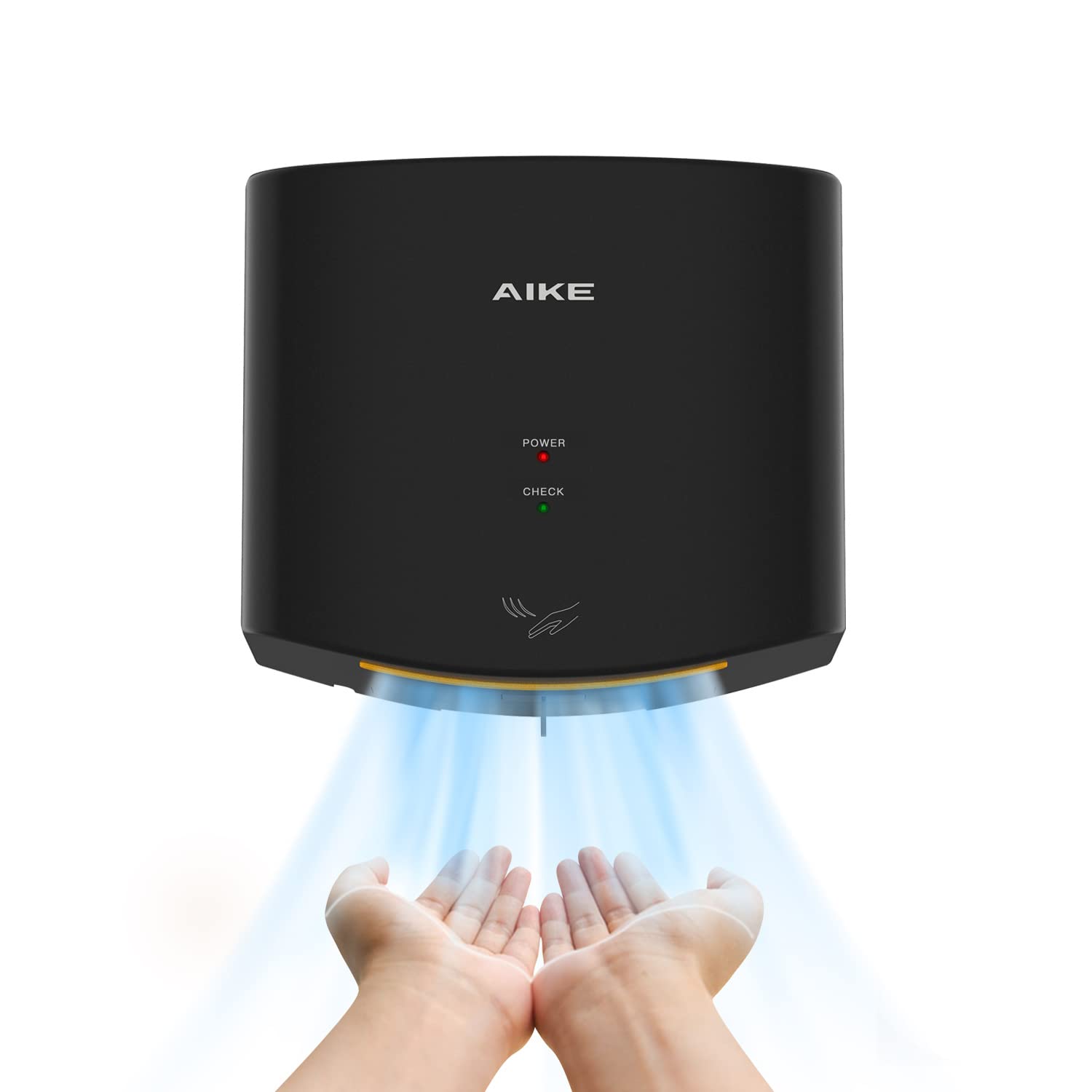 AIKE Hndetrockner 10 Sekunden Trocknen Energiesparend Kommerziell Elektrischer Hndetrockner Automatisch für Küche Badezimmer Toilette AK2630S 220V 1400W Silber