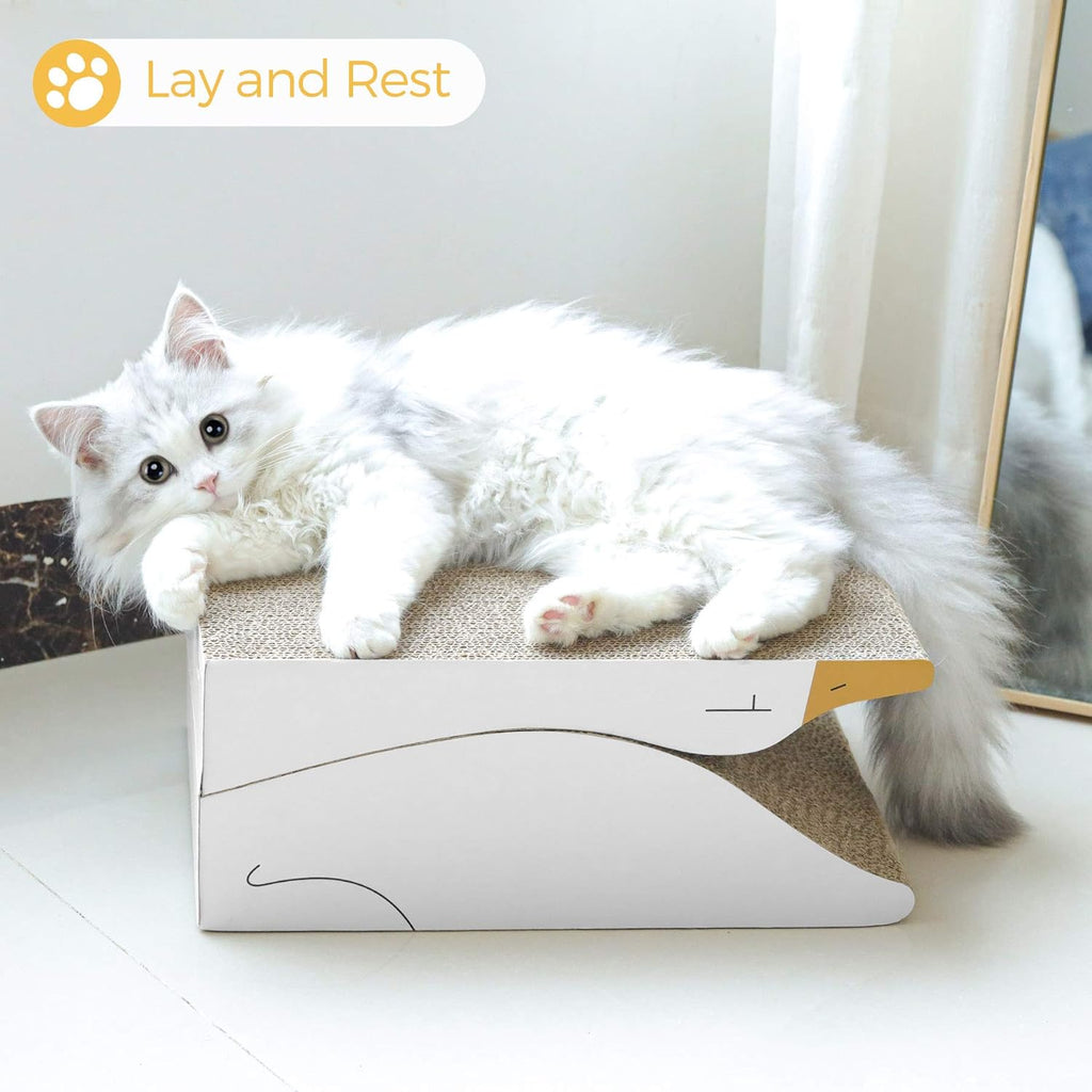 ComSaf Kratzbrett für Katzen, Kratztonne aus Wellpappe, Recycelbar Kratzbretter Katze, Kratzschutz für Sofa, Tür, Mbel, Kratzpappe für Katzen 58 x 25 x 25cm