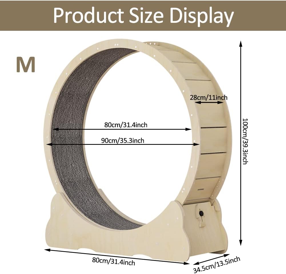 Keyzone Ruota per esercizi per gatti, 1100 x 345 x 1170 mm Tapis roulant per gatti, Tapis roulant con moquette, Attrezzatura fitness per la perdita di peso, Giocattolo sportivo per gatti, Per una vita più lunga del gatto
