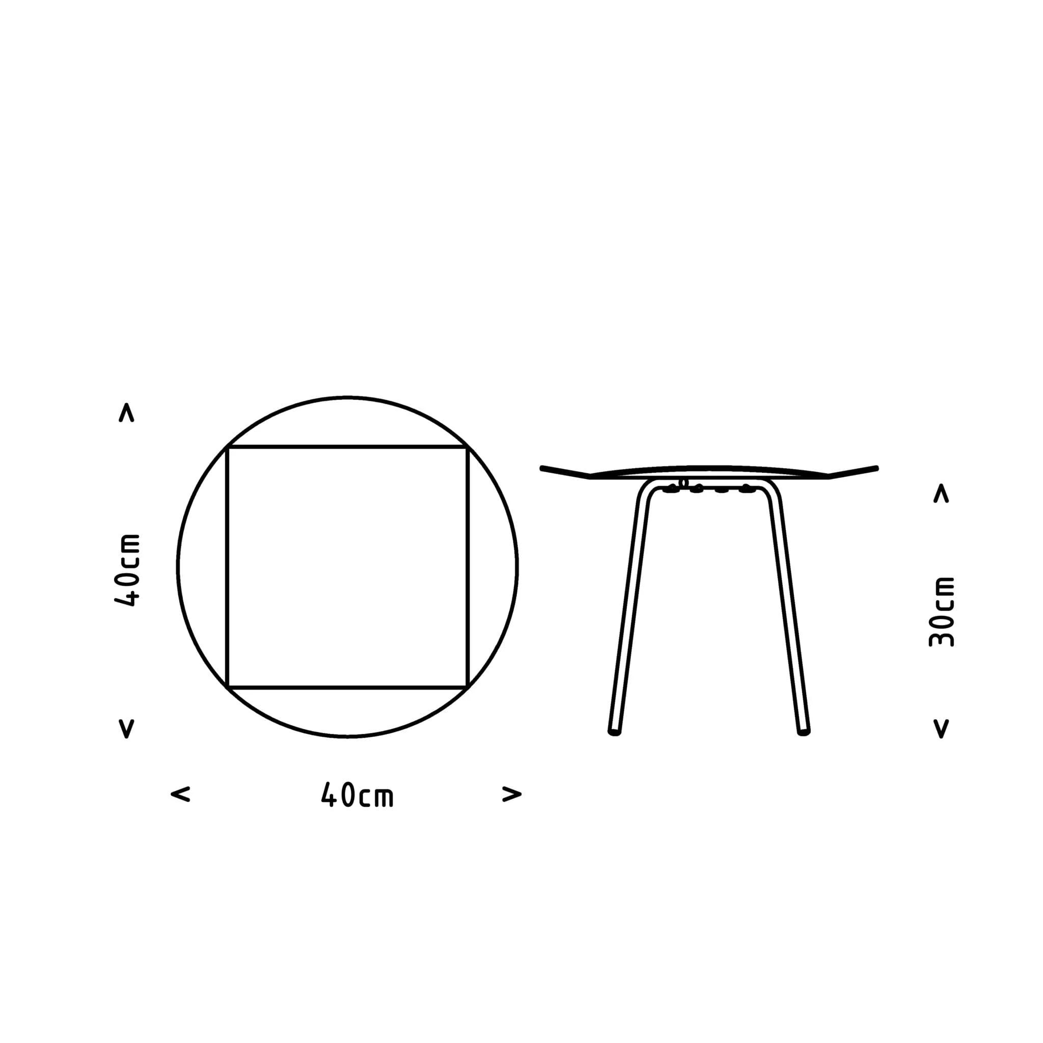 Tavolino LEITO rotondo, altezza 30 cm