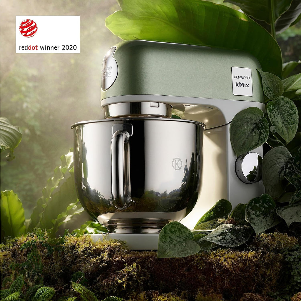 Kenwood kMix KMX750RD Robot da cucina, Ciotola in acciaio inox da 5 litri, Sistema di sicurezza Safe-Use, Corpo in metallo, 1000 Watt, Inclusi set di 3 accessori da pasticceria e paraspruzzi, Rosso