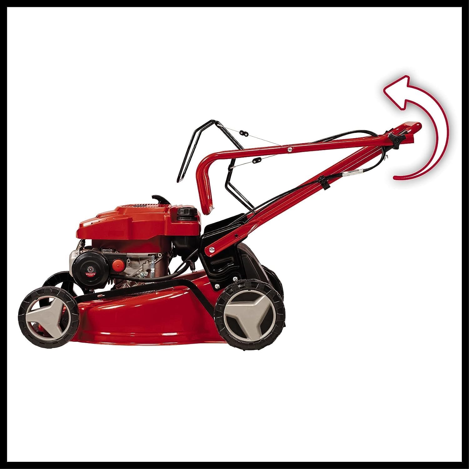 Einhell rasaerba a benzina GC-PM 46/5 S (2 kW, fino a 1.400 m², 1 cilindro, motore a 4 tempi, trazione posteriore disattivabile, regolazione centrale dell'altezza di taglio a 9 posizioni 25-80 mm)