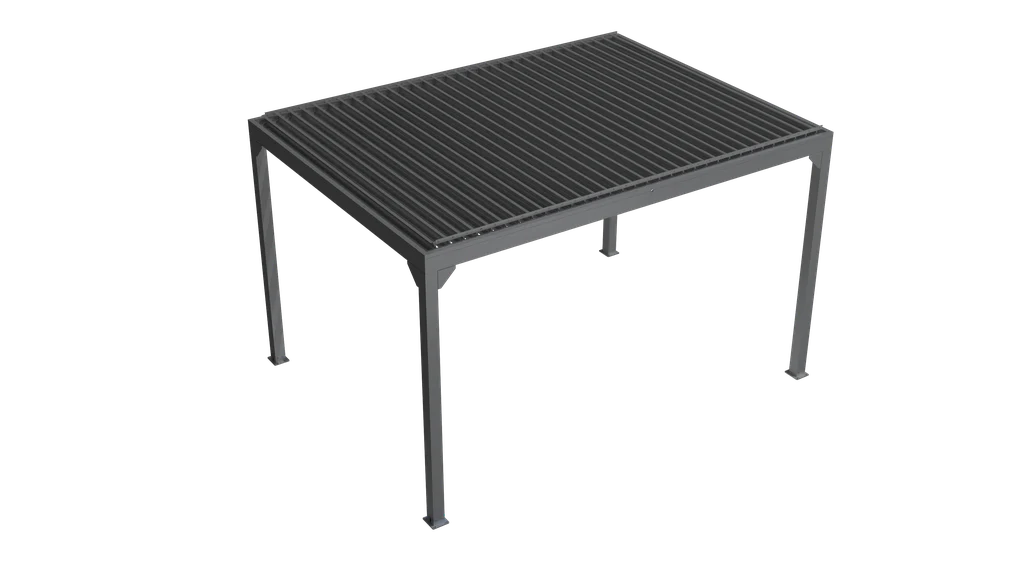 Pergola Metalcraft con tetto a rete, 3x3m, manuale, antracite