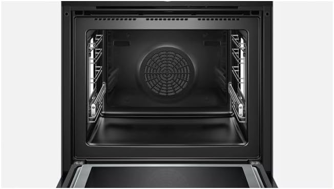Bosch HMG7361B1, Serie 8 Forno da incasso intelligente con funzione microonde, 60 x 60 cm, Made in Germany, Nero, Air Fry, Anello di controllo digitale, Display touch, Programmi automatici, Supporto per la pulizia