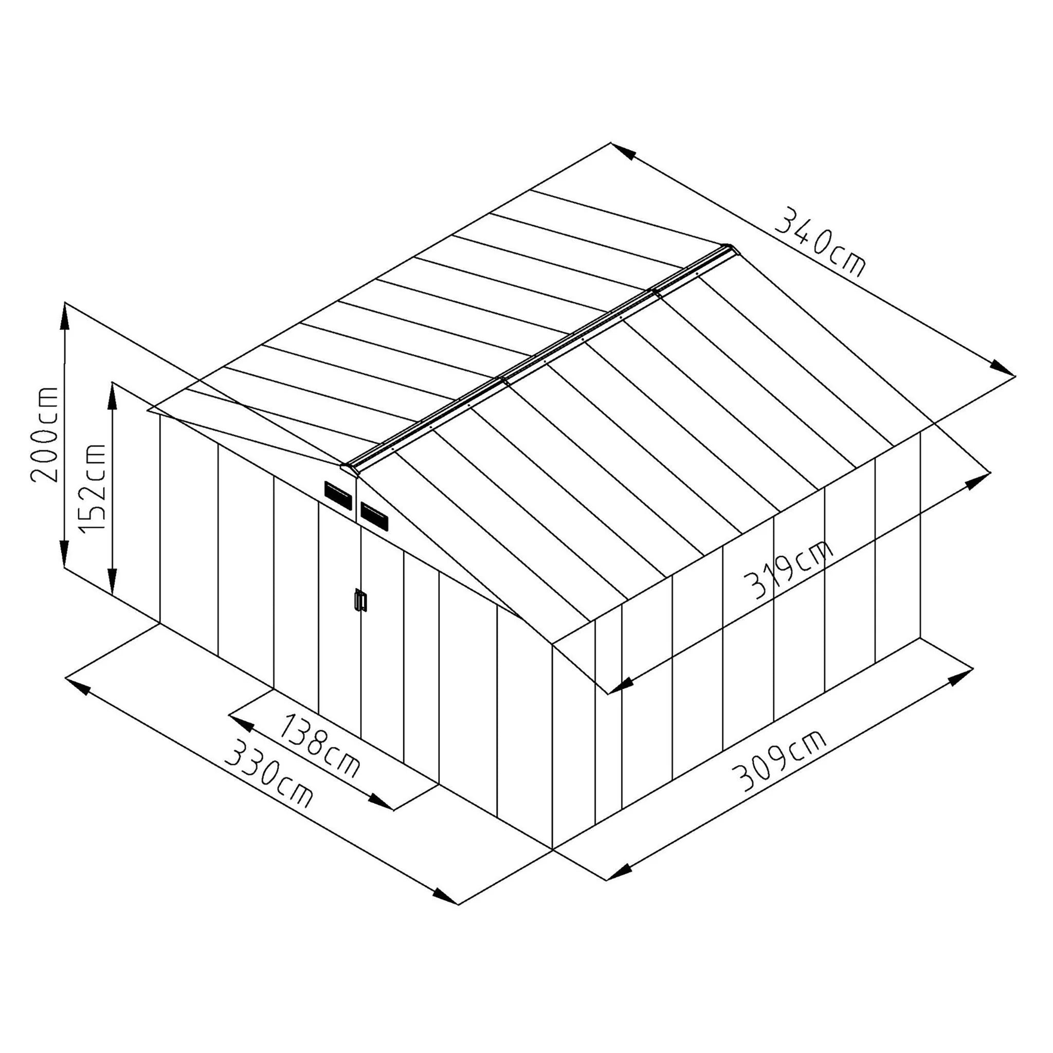 Fornorth Gerteschuppen, 10,85 m², Verde