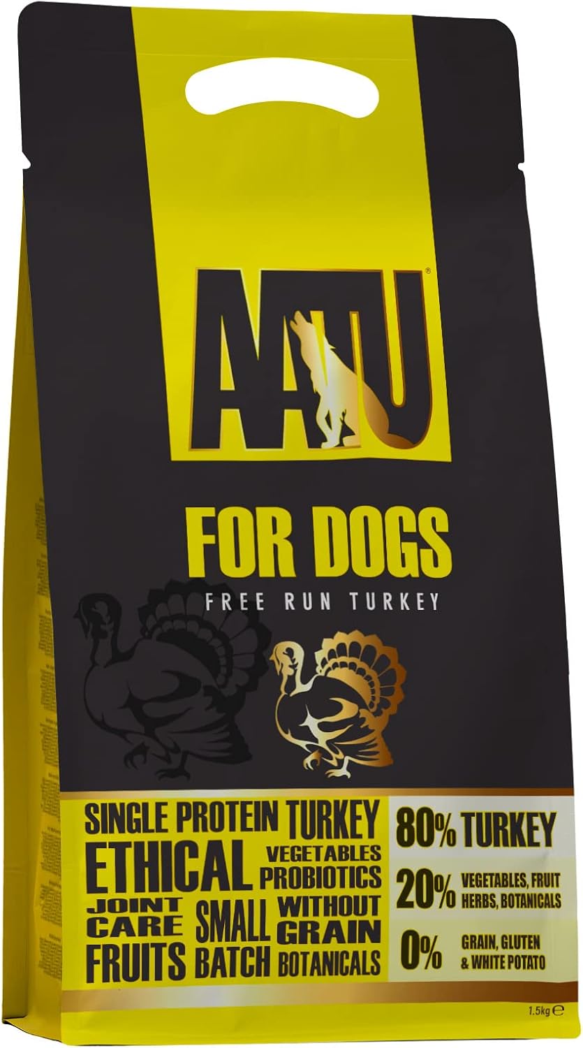 AATU Cibo Secco per Cani, Cibo Secco per Cani 80/20 con Pollo, Cibo per Cani Senza Cereali ad Alto Contenuto Proteico, Alimento Naturale per Cani Adulti di Tutte le Razze, 1,5 kg